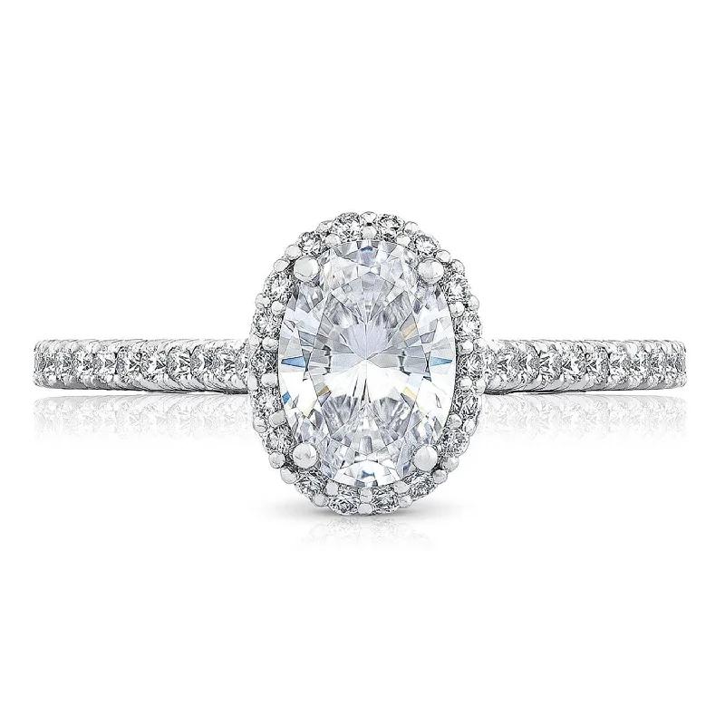 Ladies Engagement Rings with Idocrase Shine-Petite Crescent | Oval Bloom Engagement Ring HT254715OV75X55