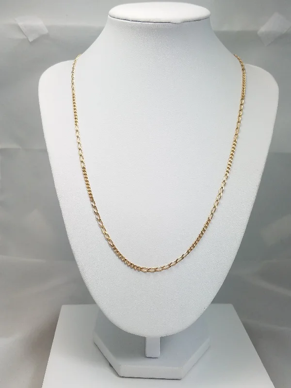 Ladies Necklaces Sterling Spark-20.5" Solid Fancy Link Necklace in 18k Yellow Gold