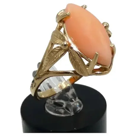 Ladies Luxury Rings -14K Gold Coral Ring