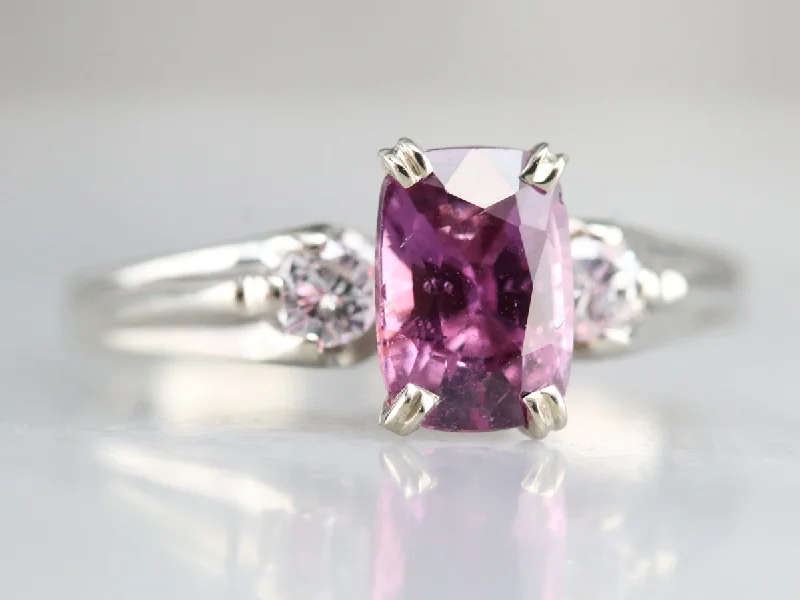 Ladies Engagement Rings Antique Spark-Modern Pink Sapphire and Diamond Engagement Ring