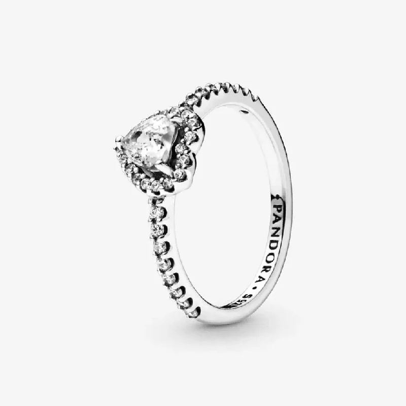 Ladies Hexagon Rings -PANDORA : Elevated Heart Ring