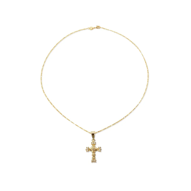 Ladies Necklaces for Kin Spark-THE PAVE' ROSE CROSS NECKLACE