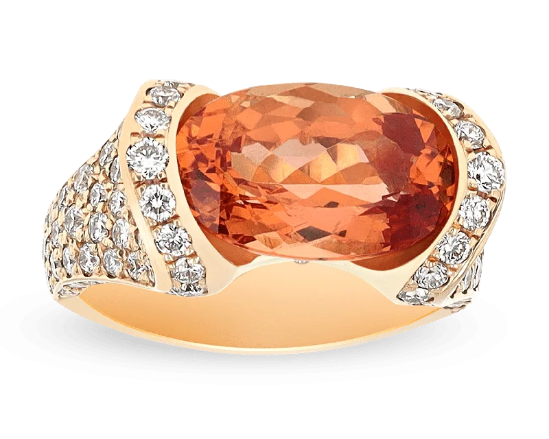 Ladies Heavy Rings -Tamara Comolli Imperial Topaz Ring, 6.43 Carats