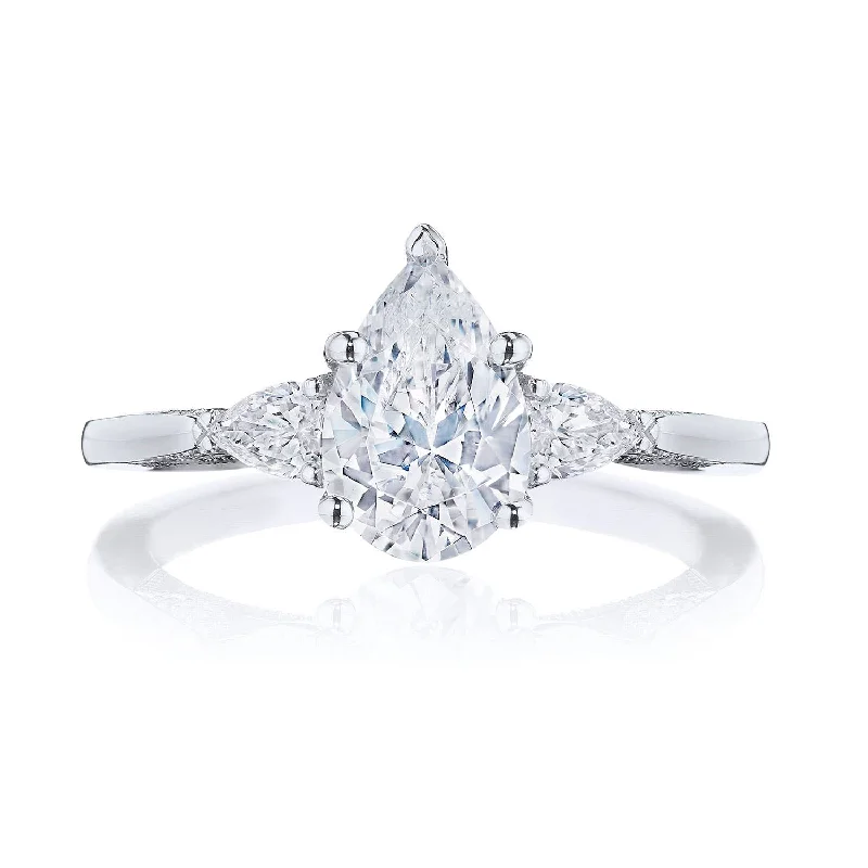 Ladies Engagement Rings Moon Shine-Simply TACORI | Pear 3-Stone Engagement Ring 2668PS9X6