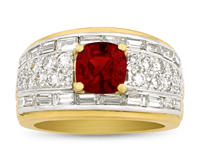 Ladies Modern Rings -David Webb Ruby Ring, 1.46 Carats