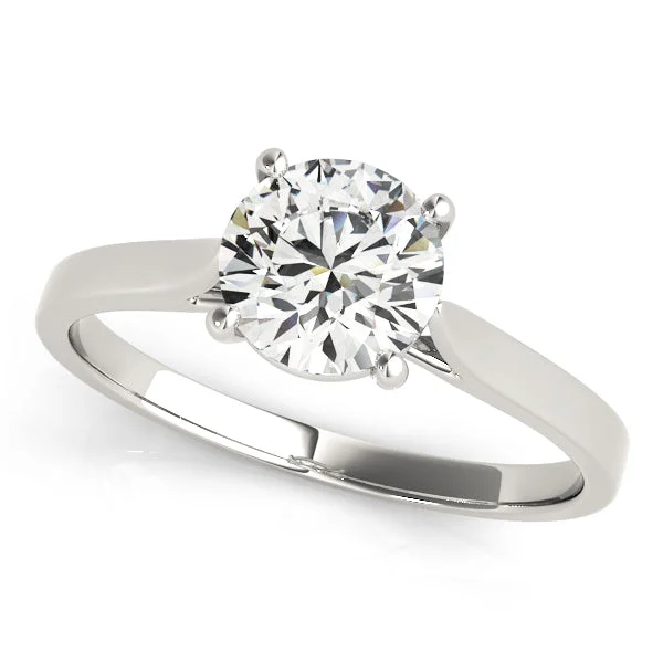 Ladies Engagement Rings with Zircon Glow-14K Solitaire Diamond Engagement Ring