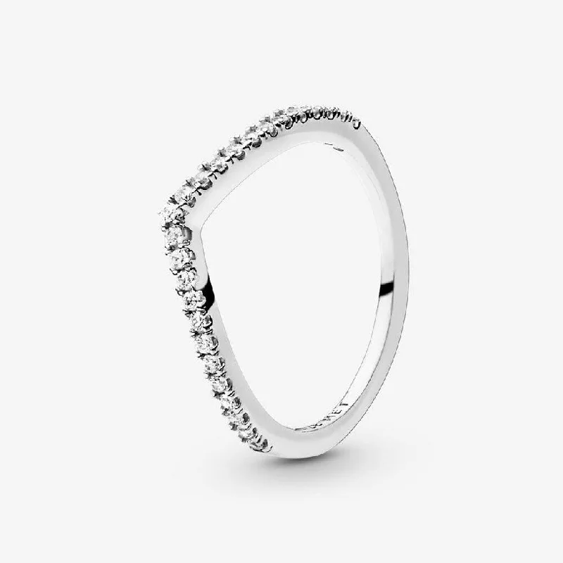 Ladies Balance Rings -PANDORA : Sparkling Wishbone Ring