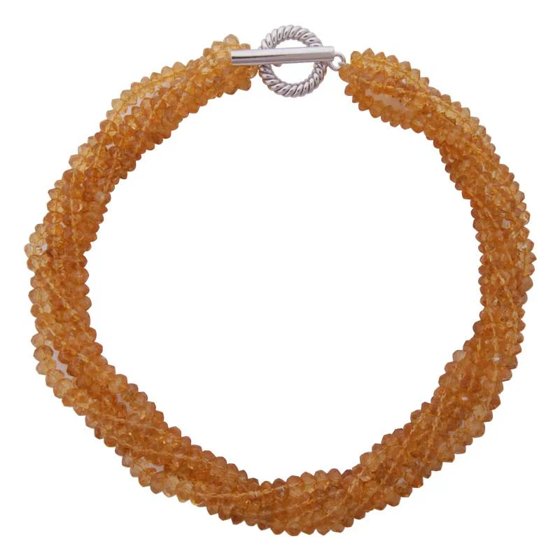 Ladies Necklaces Frosted Glow-Toggle Necklace - Citrine  (21BS)