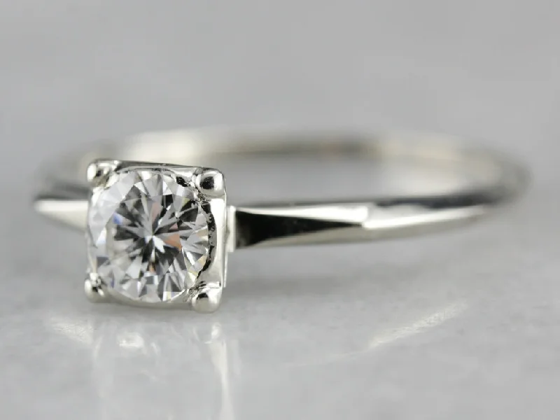 Ladies Engagement Rings Floral Spark-Vintage Diamond Solitaire Engagement Ring