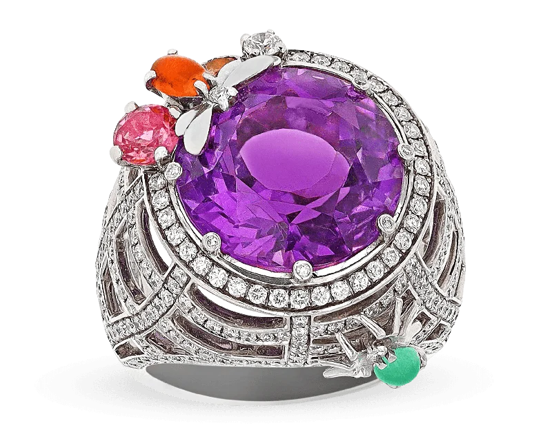 Ladies Quirky Rings -Chaumet Retro Amethyst Ring, 2.00 Carats