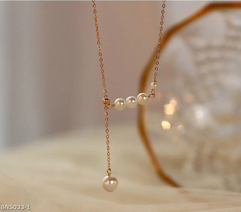 Ladies Necklaces for Grad Glow-Minimalist nitch design pearl necklace