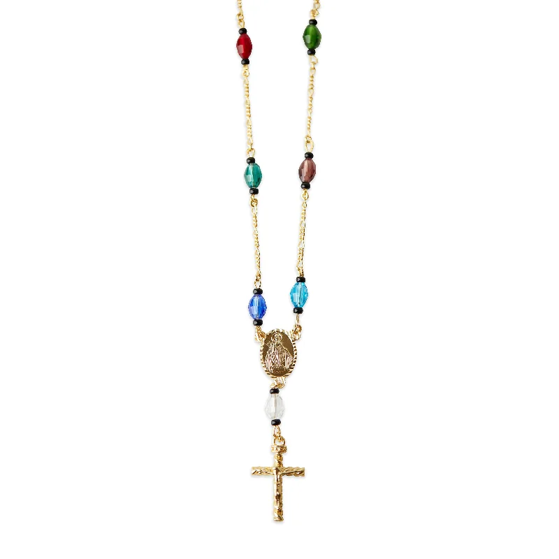 Ladies Necklaces with Teal Aquamarine-THE PALMA CROSS NECKLACE