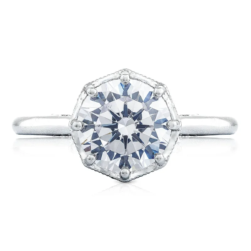 Ladies Engagement Rings Simple Shine-Simply TACORI | Round Solitaire Engagement Ring 2652RD8