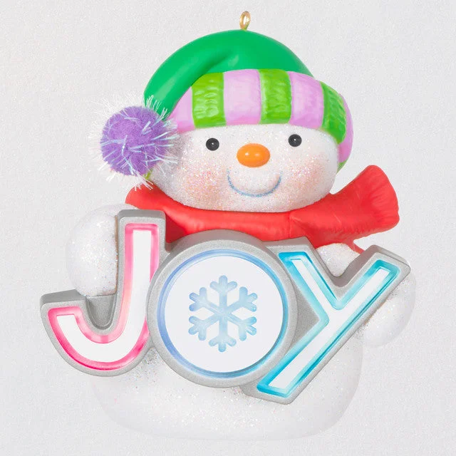 Ladies Ocean Rings -Hallmark 2022 Shimmering Joy Snowman Ornament With Light