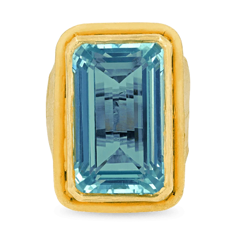 Ladies Art Deco Rings -Aquamarine Ring, 24.40 Carats