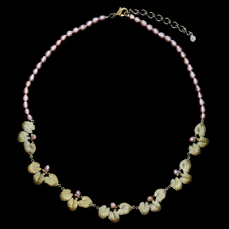 Ladies Necklaces with Rust Brookite-Water Lilies Necklace