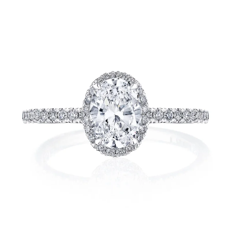 Ladies Engagement Rings with Zincite Shine-Simply TACORI | Oval Bloom Engagement Ring 267615OV75X55