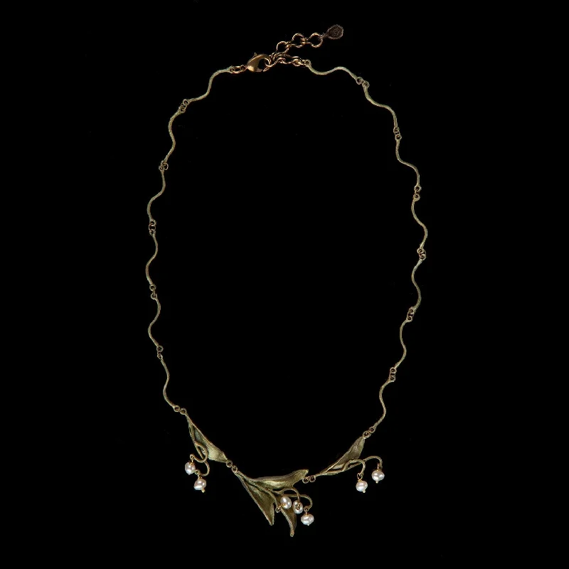 Ladies Necklaces with Rose Tourmaline-Lily of the Valley Necklace - Twigs