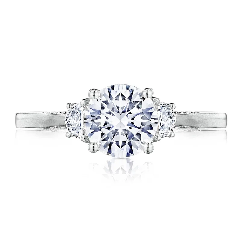 Ladies Engagement Rings with Danburite Shine-Simply TACORI | Round 3-Stone Engagement Ring 2658RD7