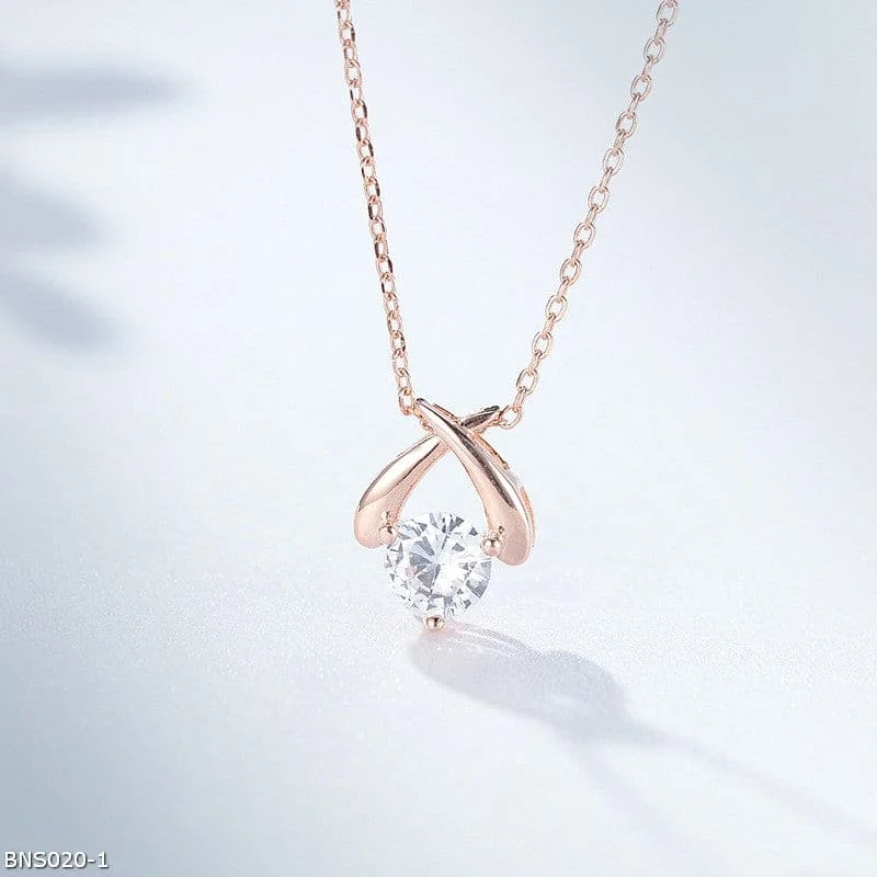 Ladies Necklaces with Wing Charm-Sweet love rose gold necklace