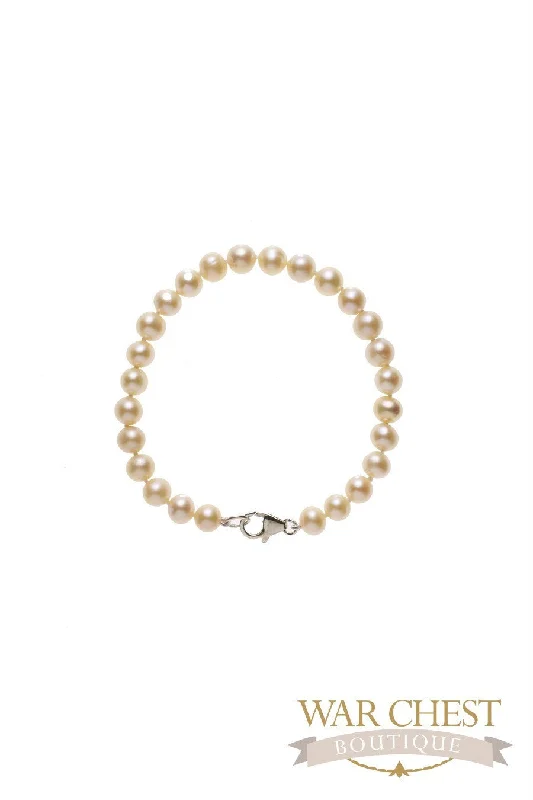 Ladies Sterling Silver Bracelets -Pink Pearl Bracelet