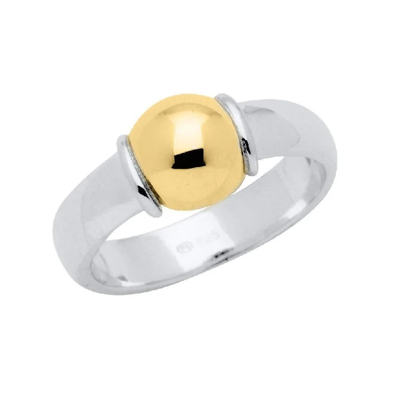 Ladies Fall Rings -LeStage® Cape Cod : Beaded Ring in Sterling Silver with 14k Gold