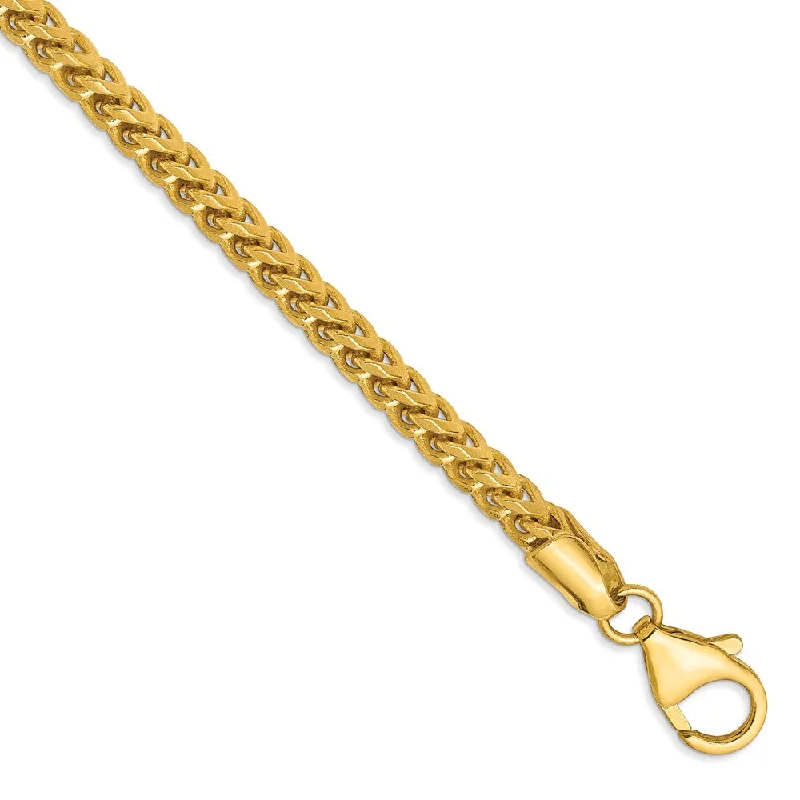 Ladies Astrology Bead Bracelets -3mm, 14k Yellow Gold, Solid Franco Chain Anklet or Bracelet