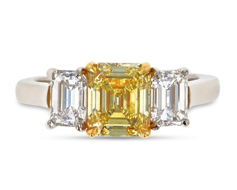 Ladies Club Rings -Fancy Intense Yellow Diamond Ring, 1.53 Carats