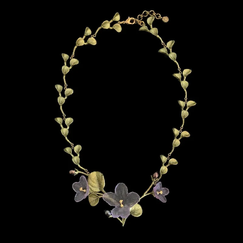 Ladies Necklaces with Plum Taaffeite-African Violet Necklace - Contour