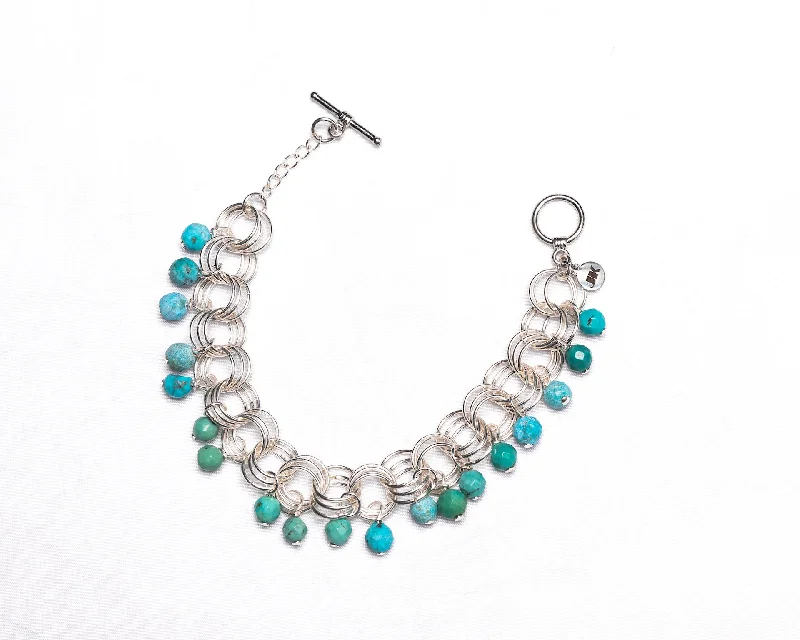 Ladies Glossy Shine Bracelets -The Donna Bracelet in Turquoise