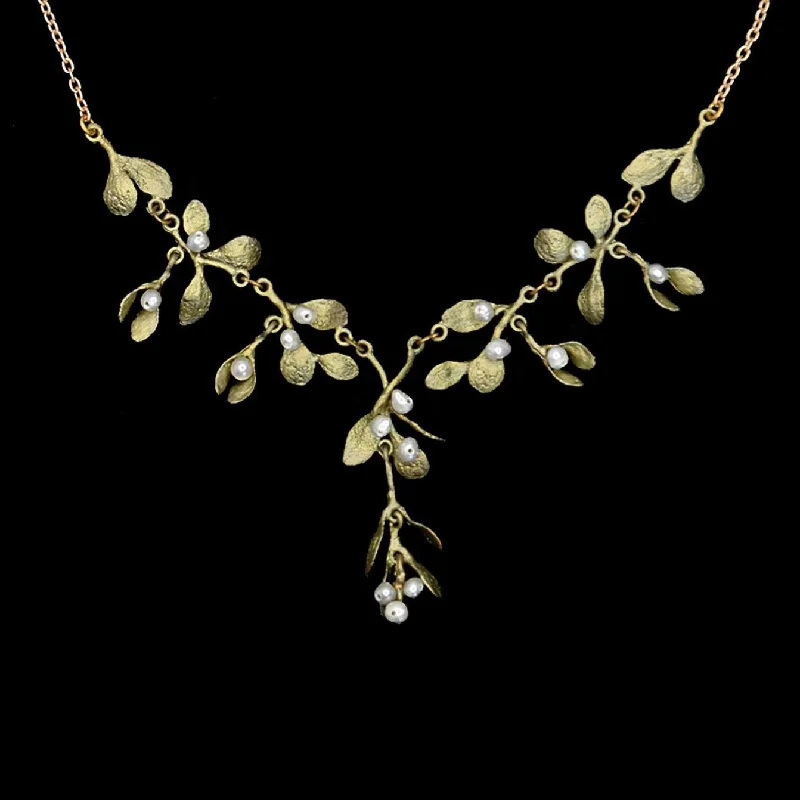 Ladies Necklaces with Jet Onyx-Mistletoe Necklace