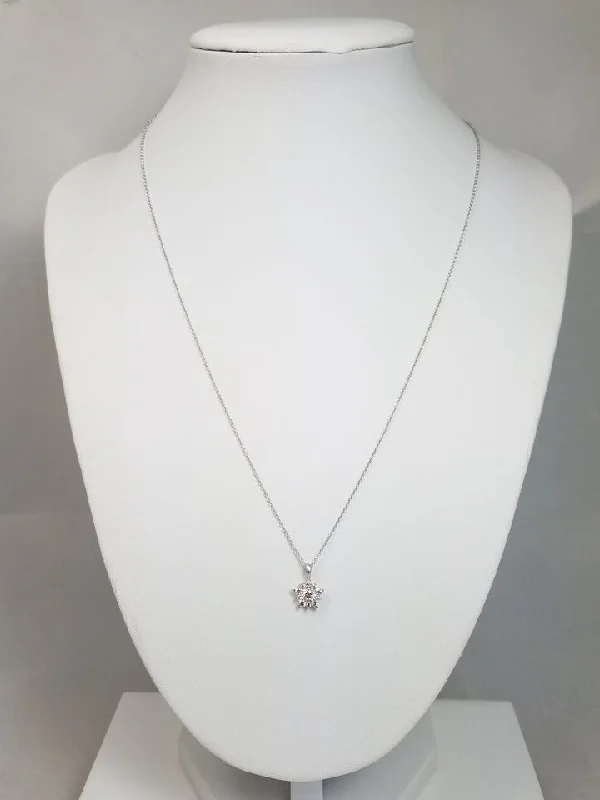 Ladies Necklaces with Fiery Opal-$1969 Gorgeous 18" 18k White Gold H.O.F. Natural Diamond Pendant Necklace