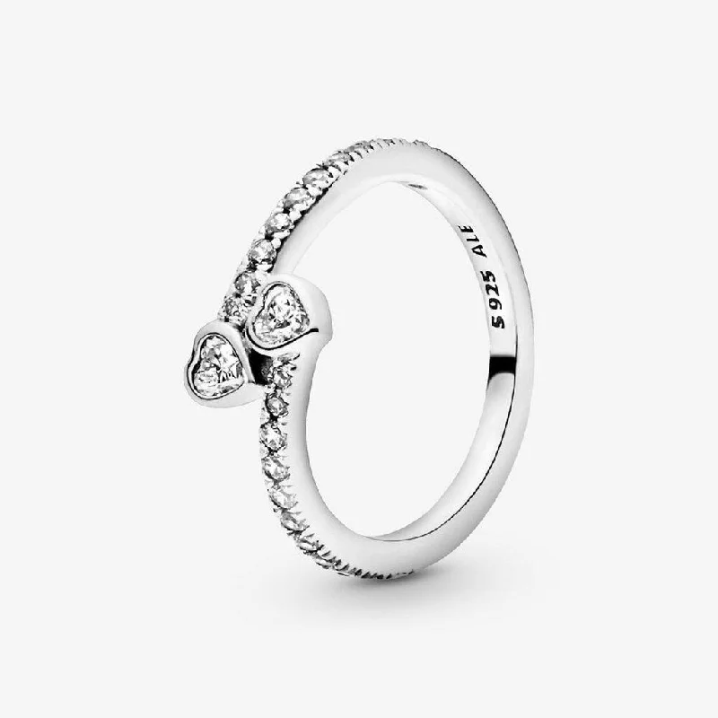 Ladies Keepsake Rings -PANDORA : Two Sparkling Hearts Ring