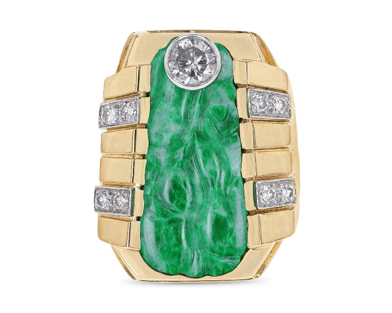 Ladies Art Deco Rings -David Webb Jade Ring