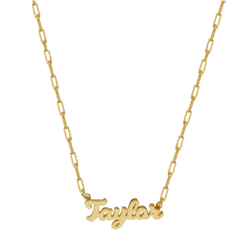 Ladies Necklaces for Bride Glow-THE REDA LINK DOUBLE PLATE NAMEPLATE NECKLACE