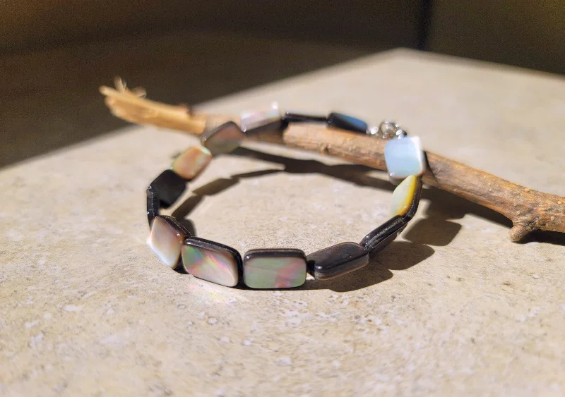 Ladies Square Edge Bracelets -Abalone Stream Bracelet