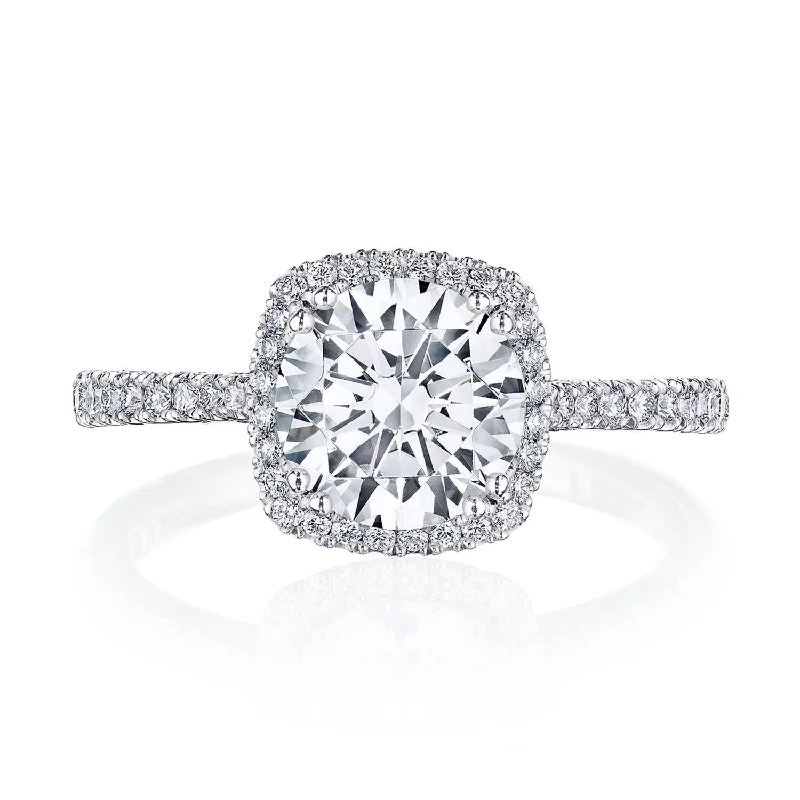 Ladies Engagement Rings Bold Shine-Simply TACORI | Round with Cushion Bloom Engagement Ring 2677CU75