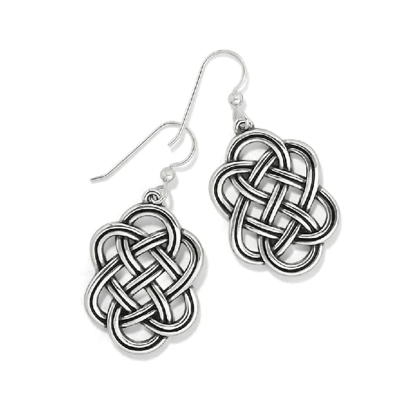 Ladies Earrings with White Thaumasite-Brighton : Interlok Trellis French Wire Earrings