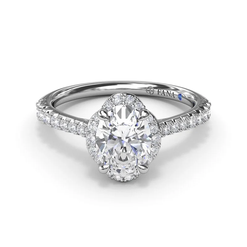 Ladies Engagement Rings with Natrolite Glow-Blossoming Oval Diamond Engagement Ring S4097