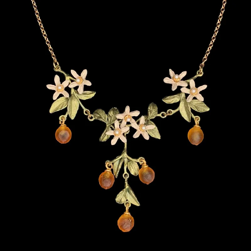 Ladies Necklaces for Pal Glow-Dainty Orange Blossom Necklace