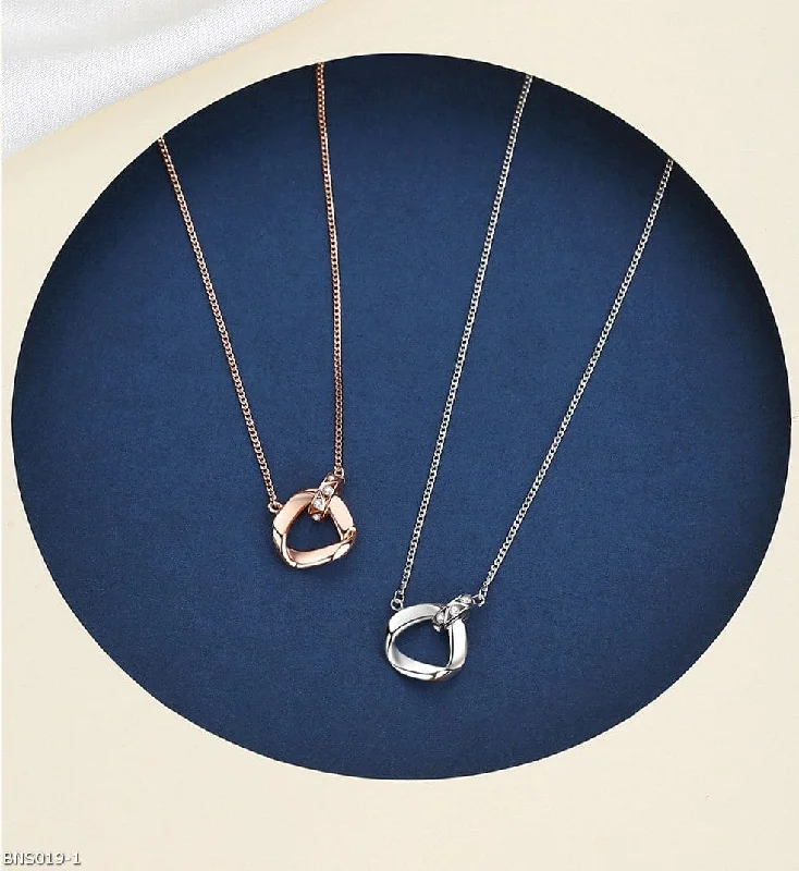 Ladies Necklaces with Round Charm-Mobius interlocking necklace