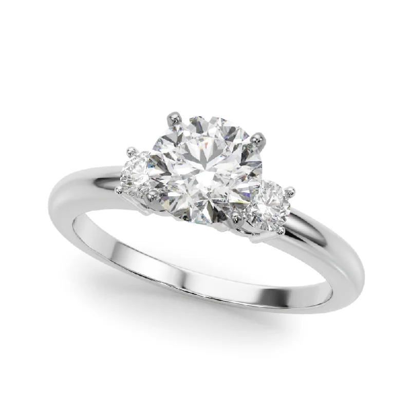 Ladies Engagement Rings Tension Spark-14K Solitaire Diamonds on the Side Engagement Ring