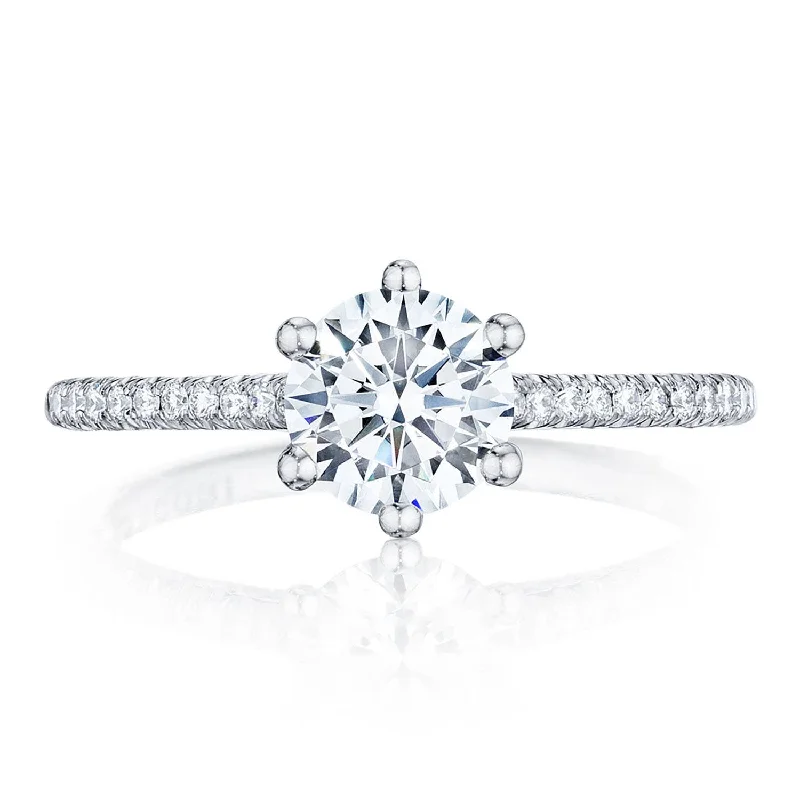 Ladies Engagement Rings Infinity Glow-Petite Crescent | Round Solitaire Engagement Ring HT254615RD65