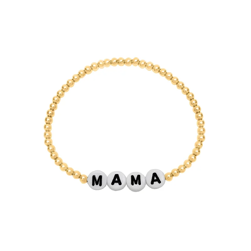 Ladies Solid Bangle Bracelets -Personalized Gold Beaded Bracelet