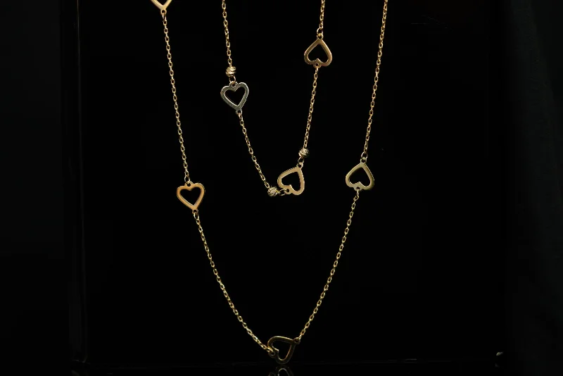 Ladies Diamond Accent Bracelets -14k Hearts Necklace & Bracelet Set