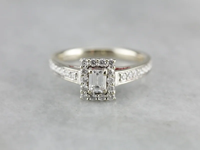 Ladies Engagement Rings Petite Glow-Pave Diamond Encrusted Engagement Ring