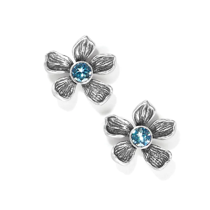 Ladies Earrings in Rose Spark-Brighton : Everbloom Jardin Post Earrings in Silver-Blue