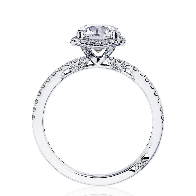 Ladies Engagement Rings Feather Shine-Simply TACORI | Cushion Bloom Engagement Ring 267615CU7