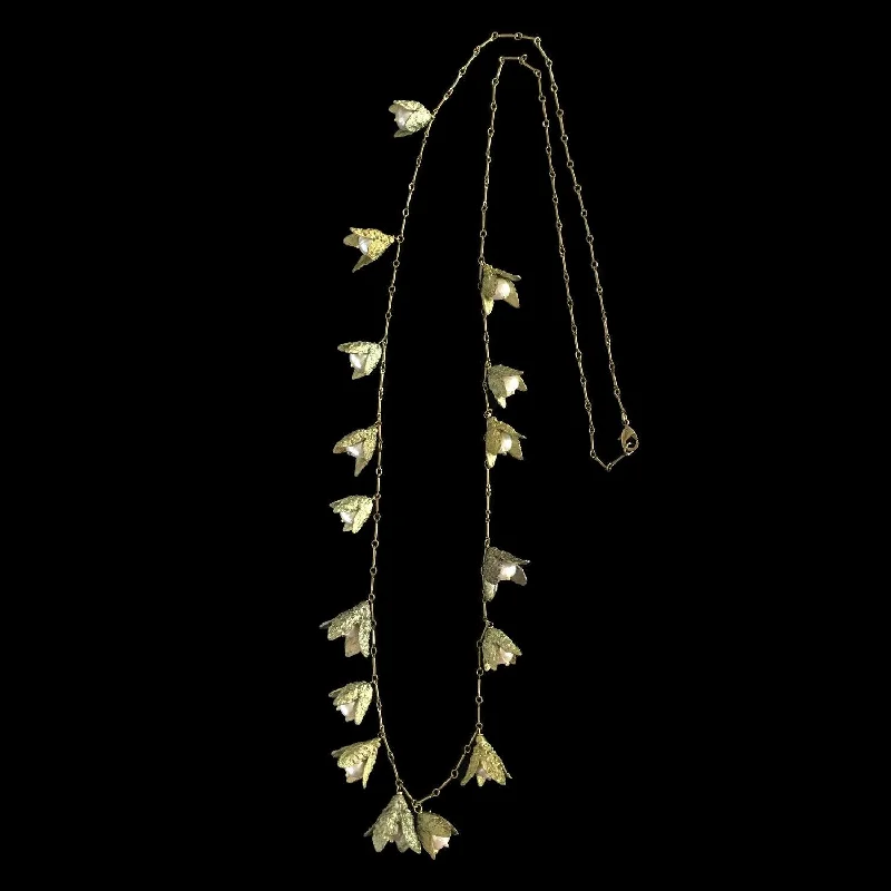 Ladies Necklaces with White Leucite-Beech Nut Necklace - 36" Long