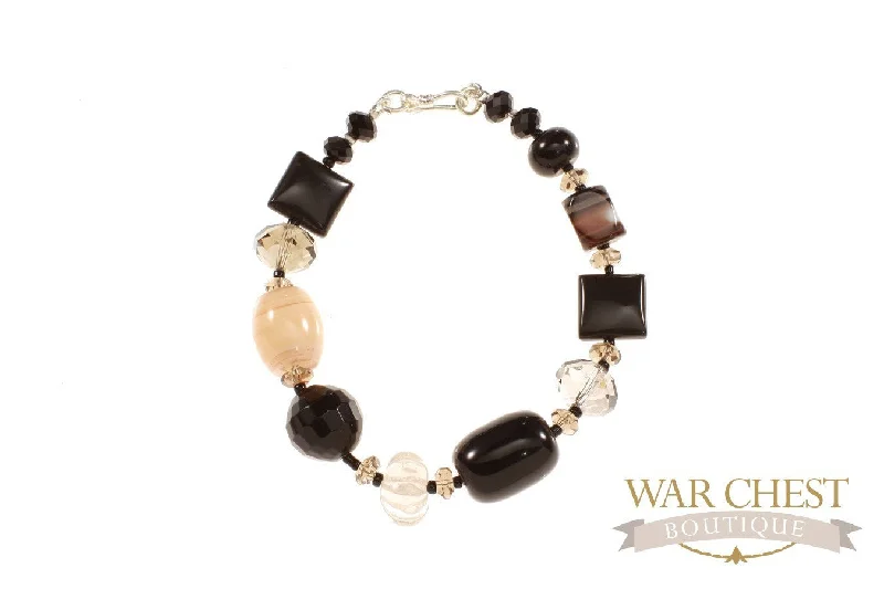 Ladies Daily Wear Bracelets -Black Agate & Smoky Bracelet